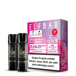2x Elfbar ELFA Pod - Dragon Fruit Blackberry 20mg/ml