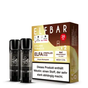 2x Elfbar ELFA Pod - Golden Tobacco 20mg/ml