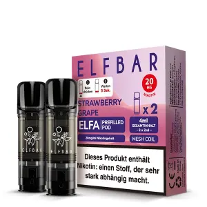 2x Elfbar ELFA Pod - Strawberry Grape 20mg/ml