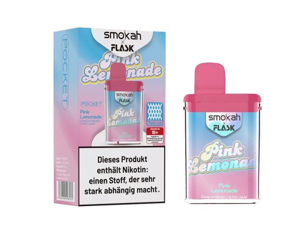 Smokah x Flask Pocket Einweg E-Zigarette Pink Lemonade